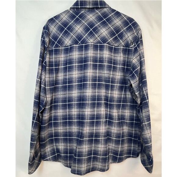 Howitzer Men's Size Large Blue Plaid Long Sleeve Button Up Flannel Shirt - Picture 6 of 7